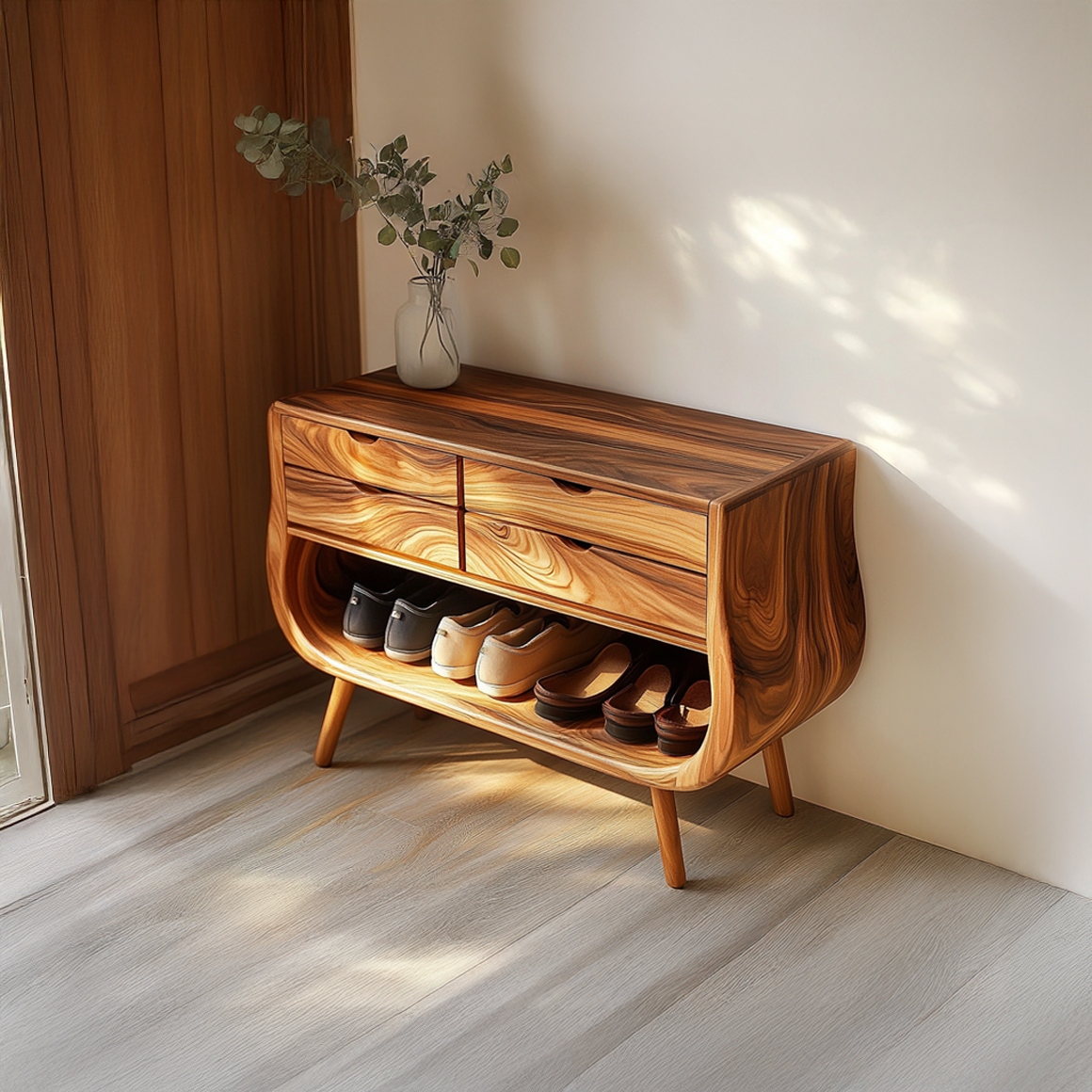 Mid Century Soft Shape Shoe Organizer Entryway And Reading Room SINLSASB067