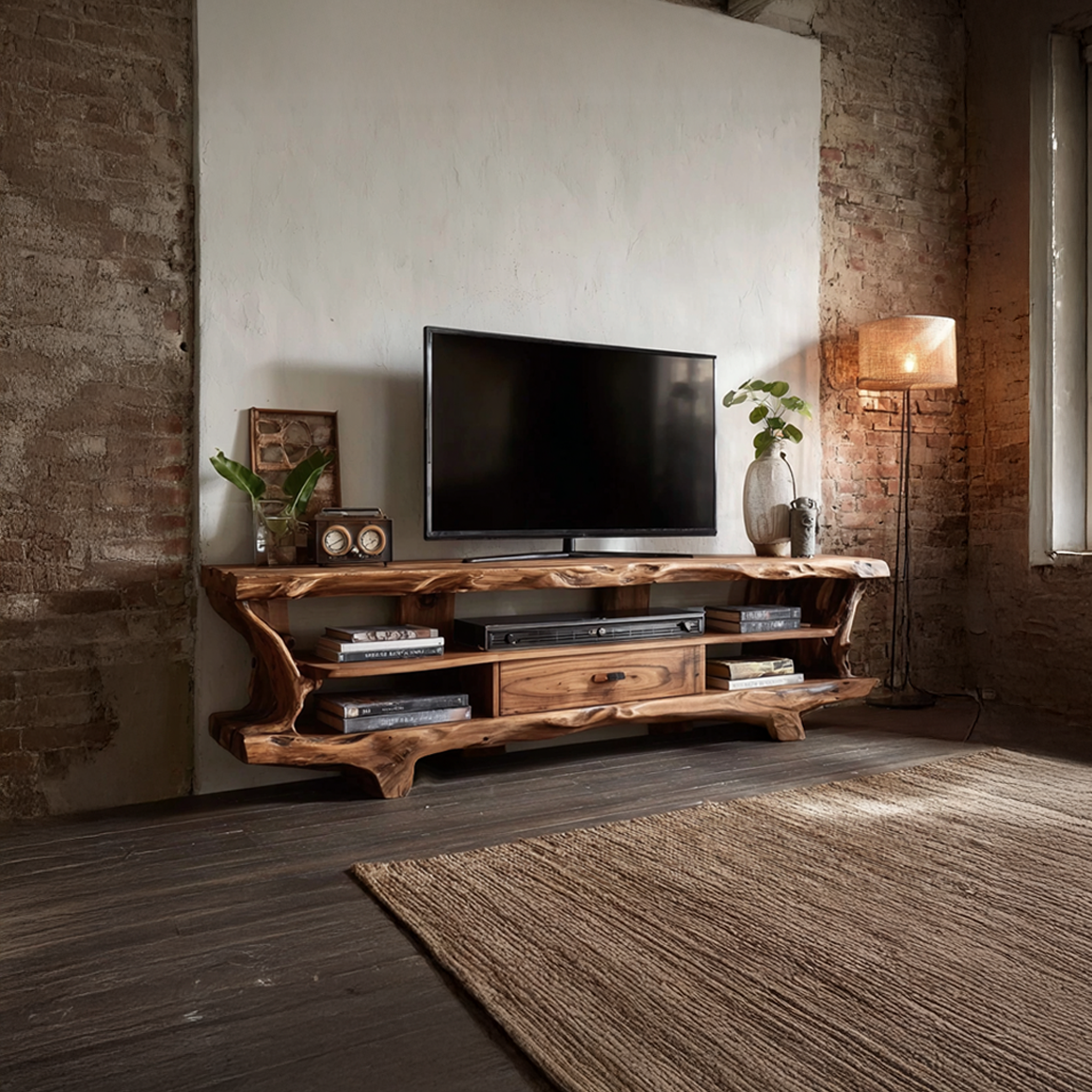 Rustic TV Stand Cabinet Living Room Furniture SINLSASC213