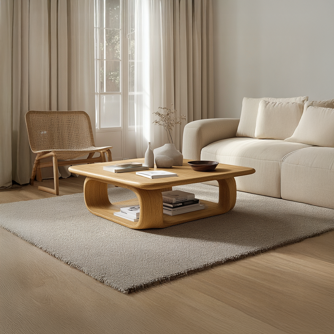 Scandinavian Soft Edge Coffee Table Living Room Lounge Room SINLSACF236