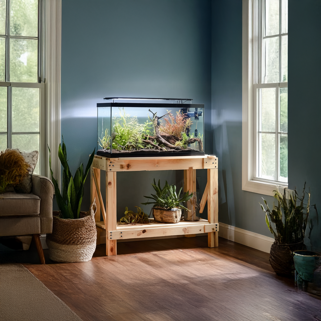 Rustic Aquarium Stand Living Room Or Office SINLSAWT009