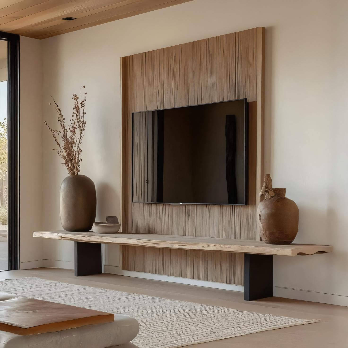 Rustic TV Console Live Edge Living Room SINLSACS110