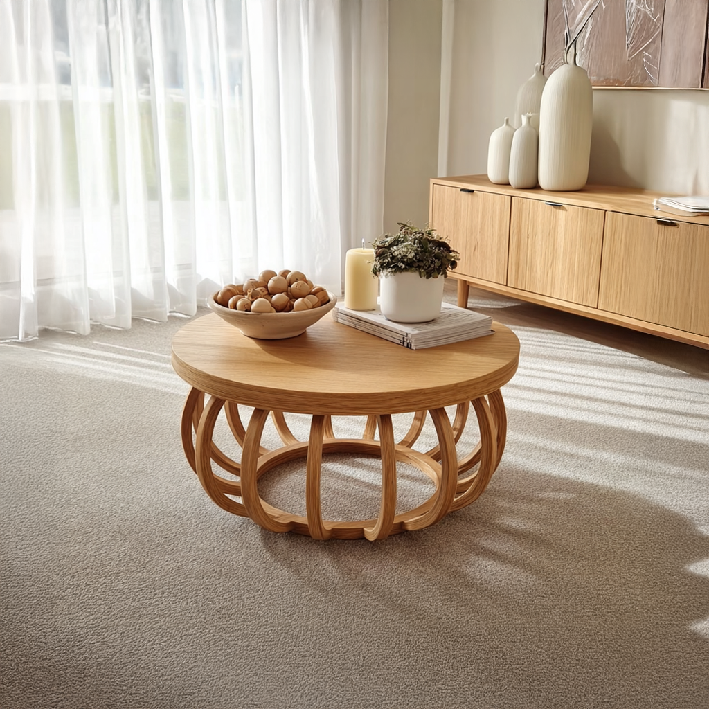 Midcentury Modern Coffee Table Round Living Room SINLSACF039