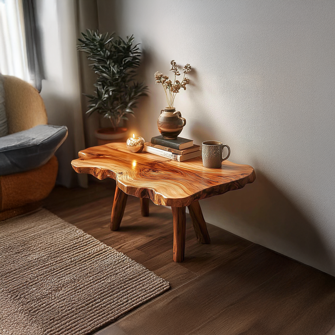 Rustic Organic Coffee Table Living Room Sitting Room SINLSACF220