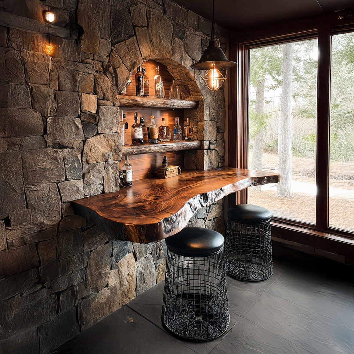 Rustic Floating Bar Shelf Dining Room Home Decor SINLSAFL173