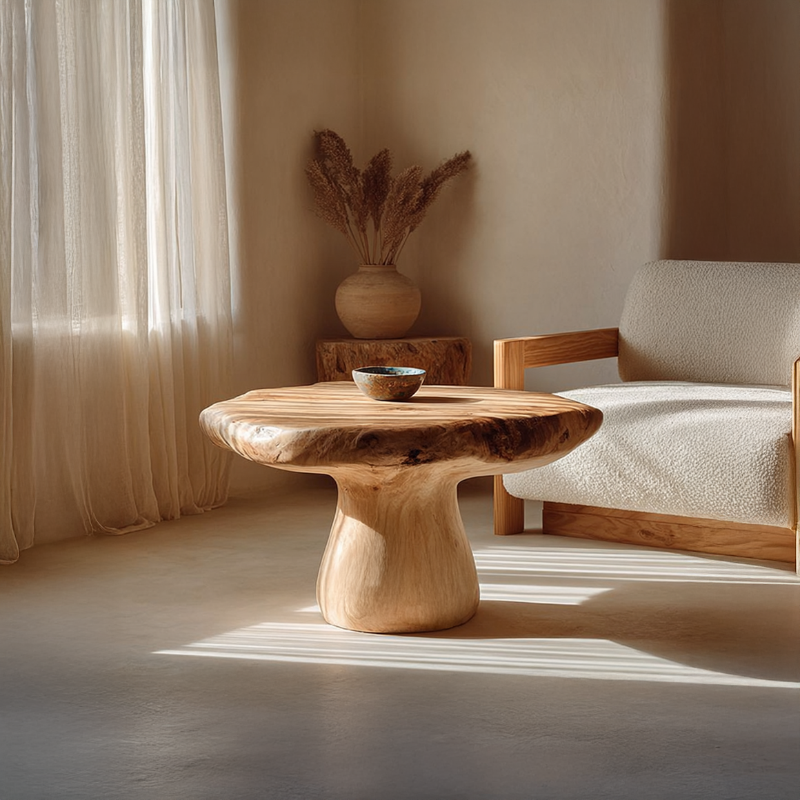 Rustic Mushroom Coffee Table Living Room SINLSACF144