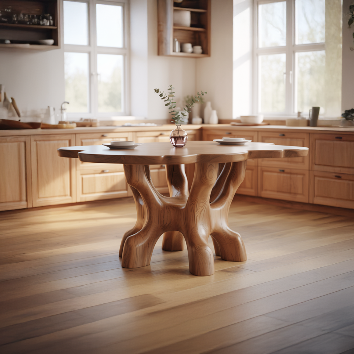 Rustic Organic Sculptural Dining Table Dining Room Or Living Room SINLSADT146