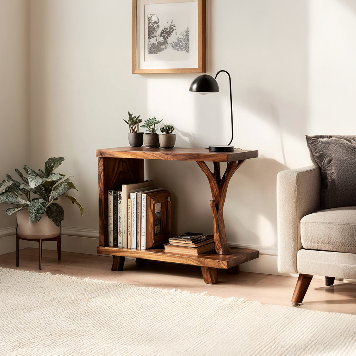 Free Standing Rustic Side Table Guest Room SINLSABT083