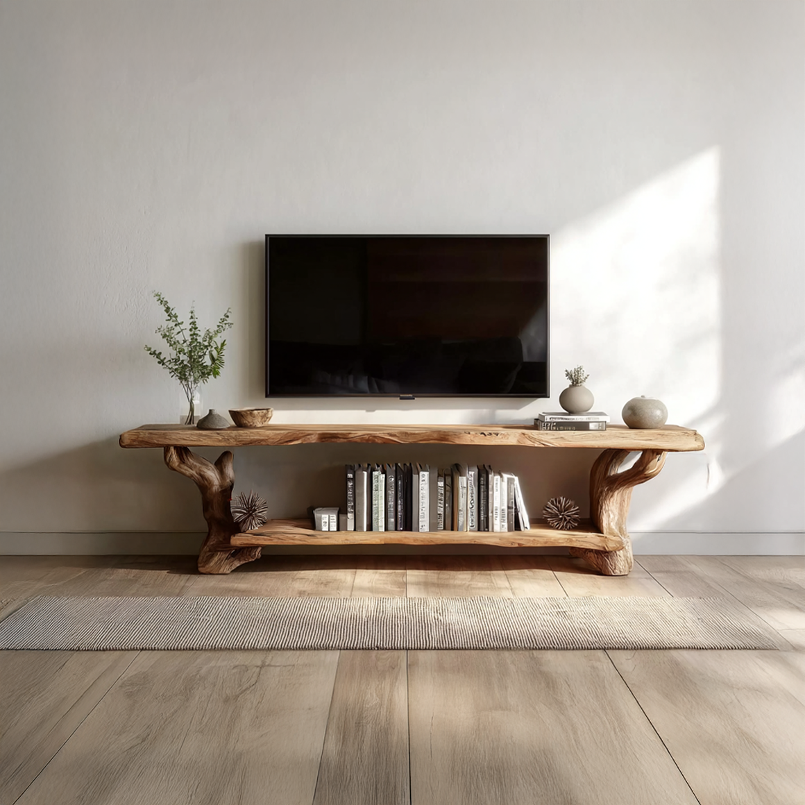Rustic TV Console Storage Cabinet Living Room SINLSASC215