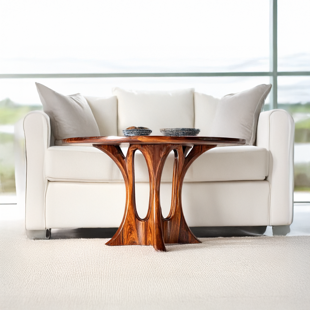 Modern Coffee Table Walnut Wood Living Room Gift SINLSACF022
