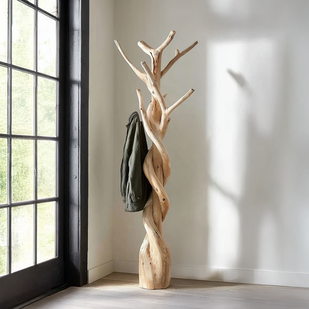 Rustic Tree Coat Rack Lounge Living Room SINLSATCR013