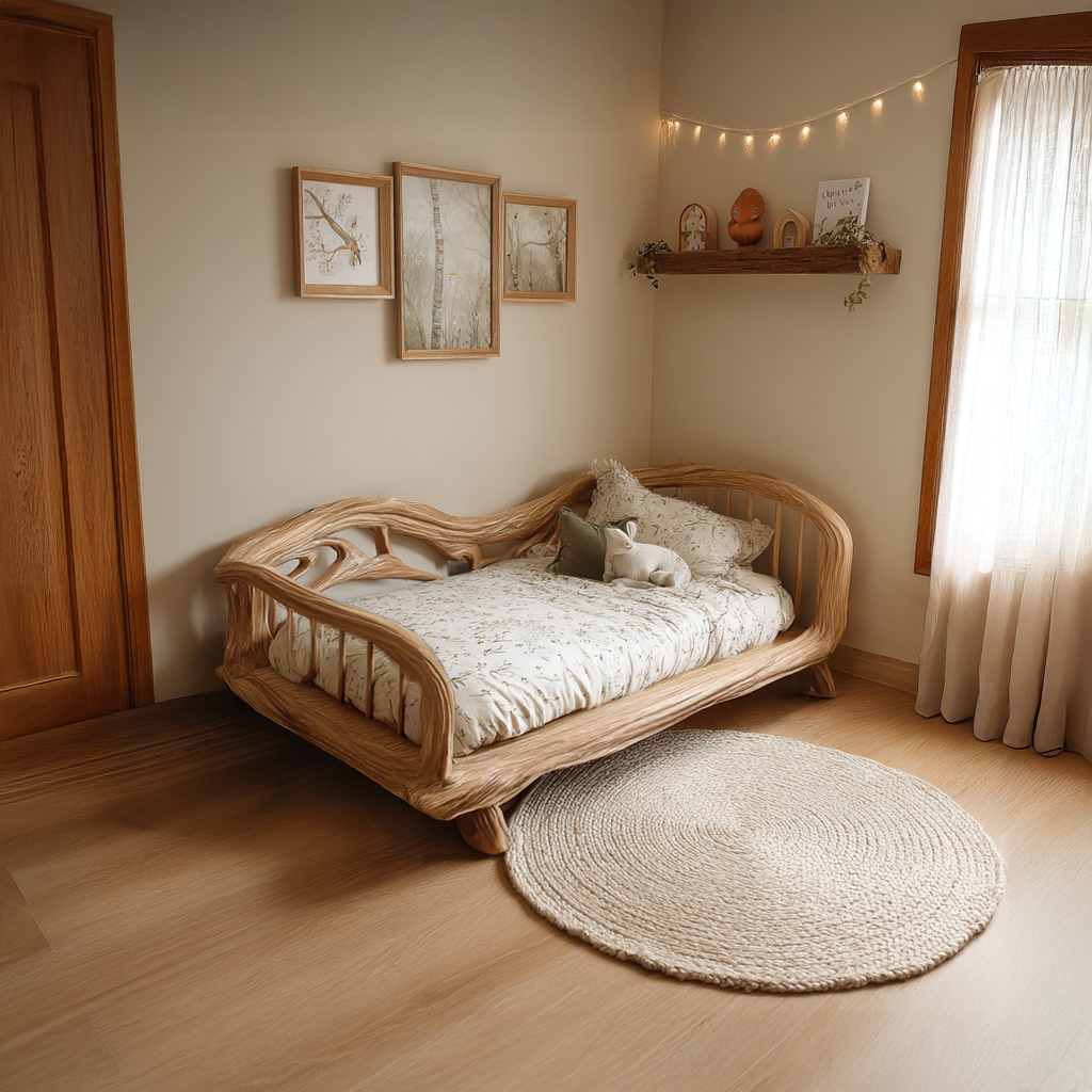 Rustic Toddler Bed Kids Bedroom SINLSAWB047