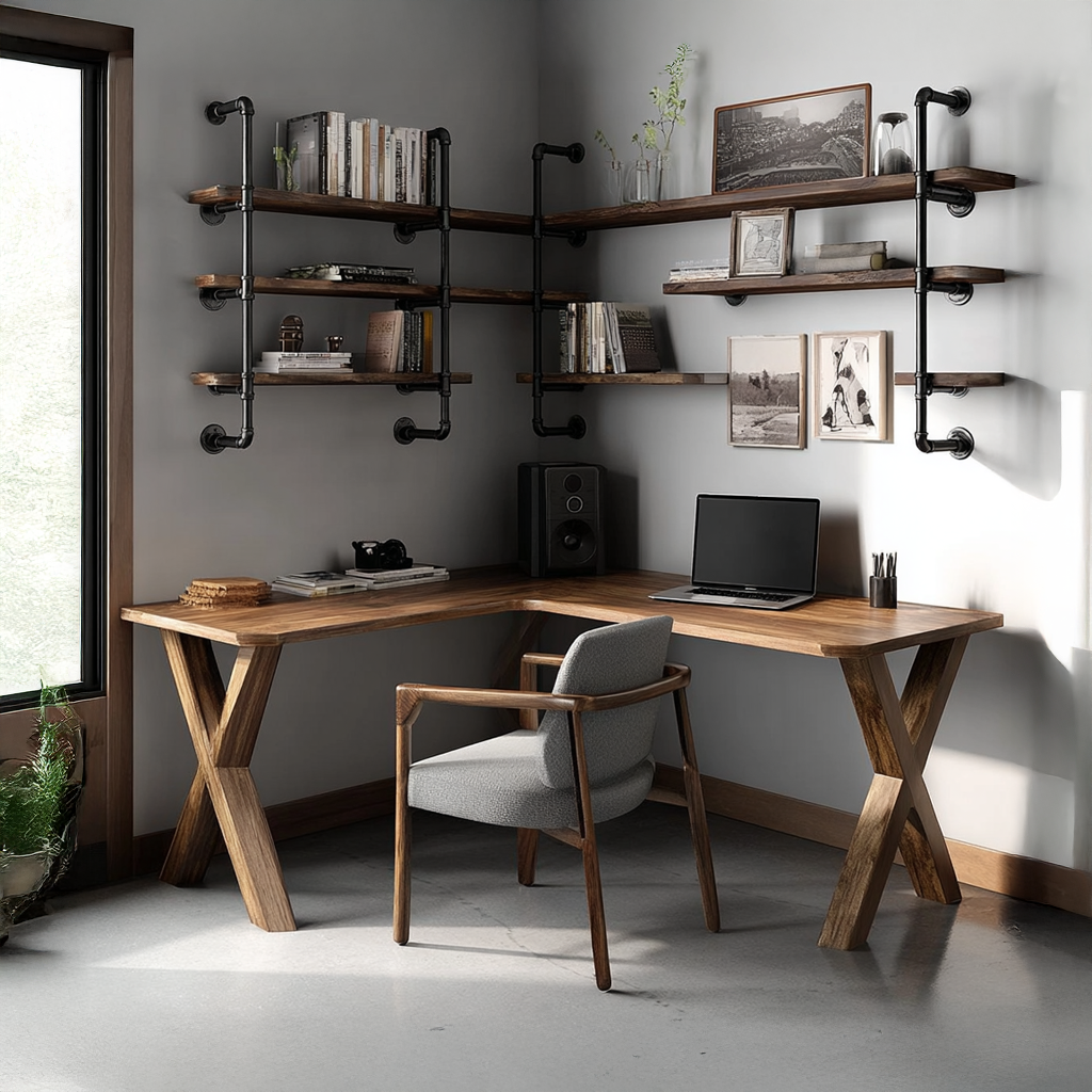 Midcentury Corner Table Home Office SINLSACS107