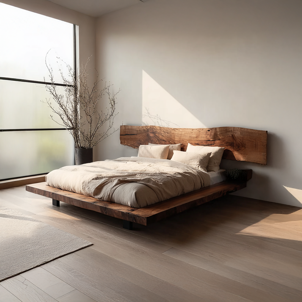 Rustic Bed Frame Cozy Bedroom SINLSAWB029