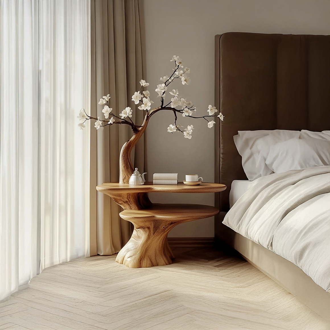 Rustic Bedside Table Bedroom And Living Room SINLSABT116
