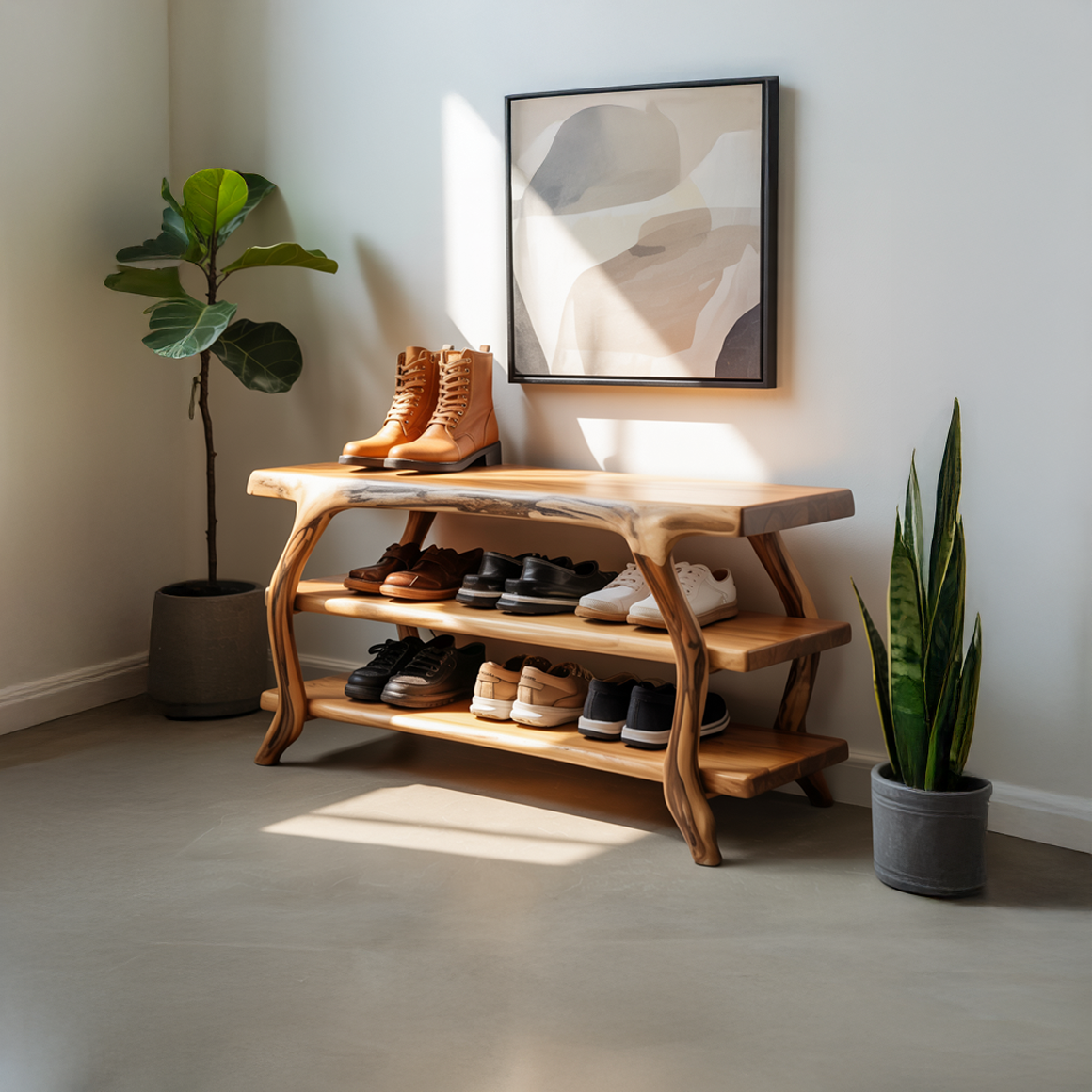 Rustic Crafted Shoe Organizer Entryway And Studio SINLSASB077