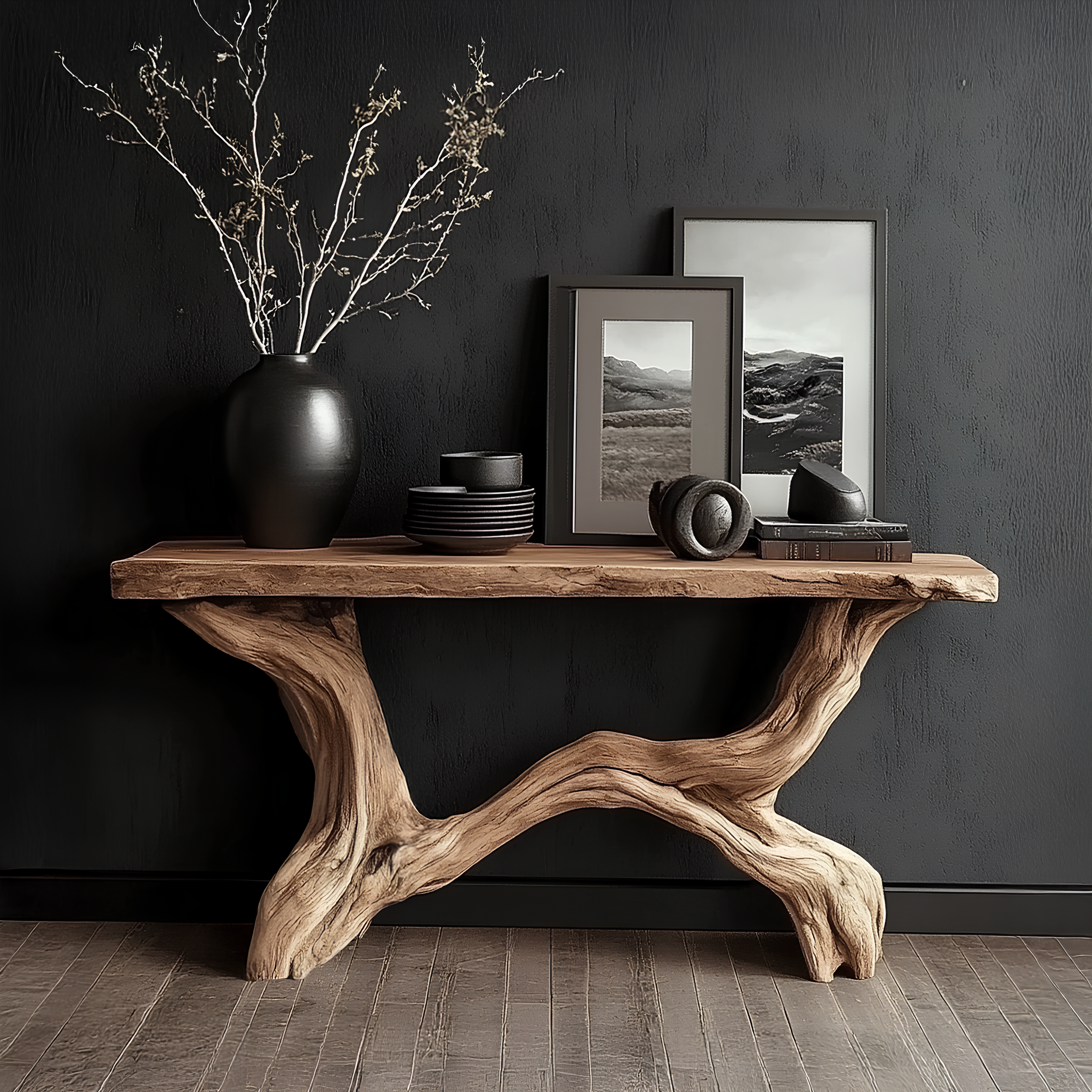 Live Edge Console Table Solid Wood Rustic Driftwood Gift SINLSACS088