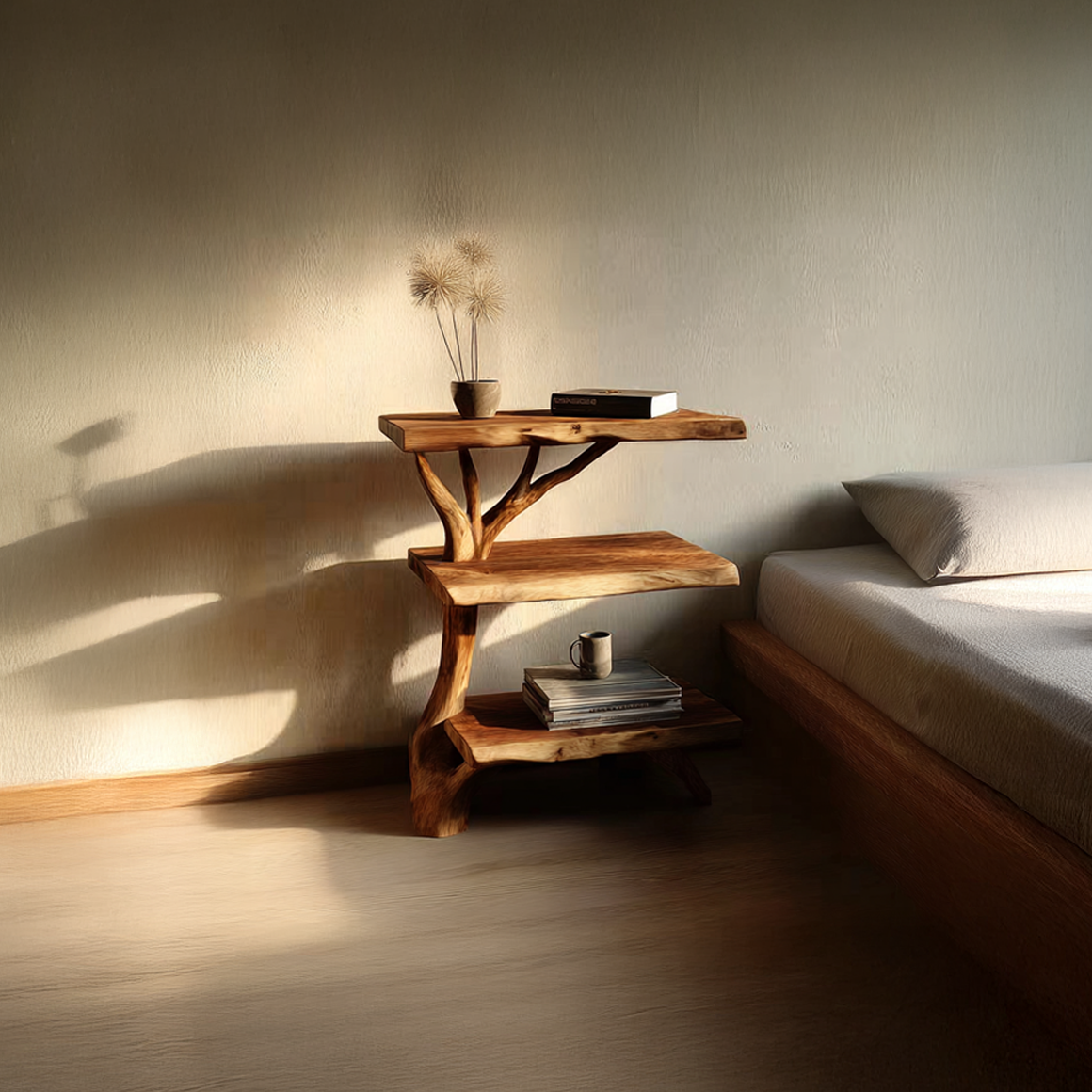 Rustic Tree Nightstand Bedroom Farmhouse SINLSABT077