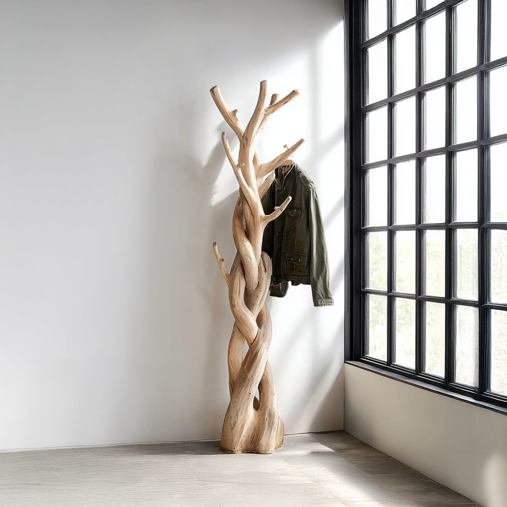 Rustic Tree Coat Rack Bedroom Closet SINLSATCR012