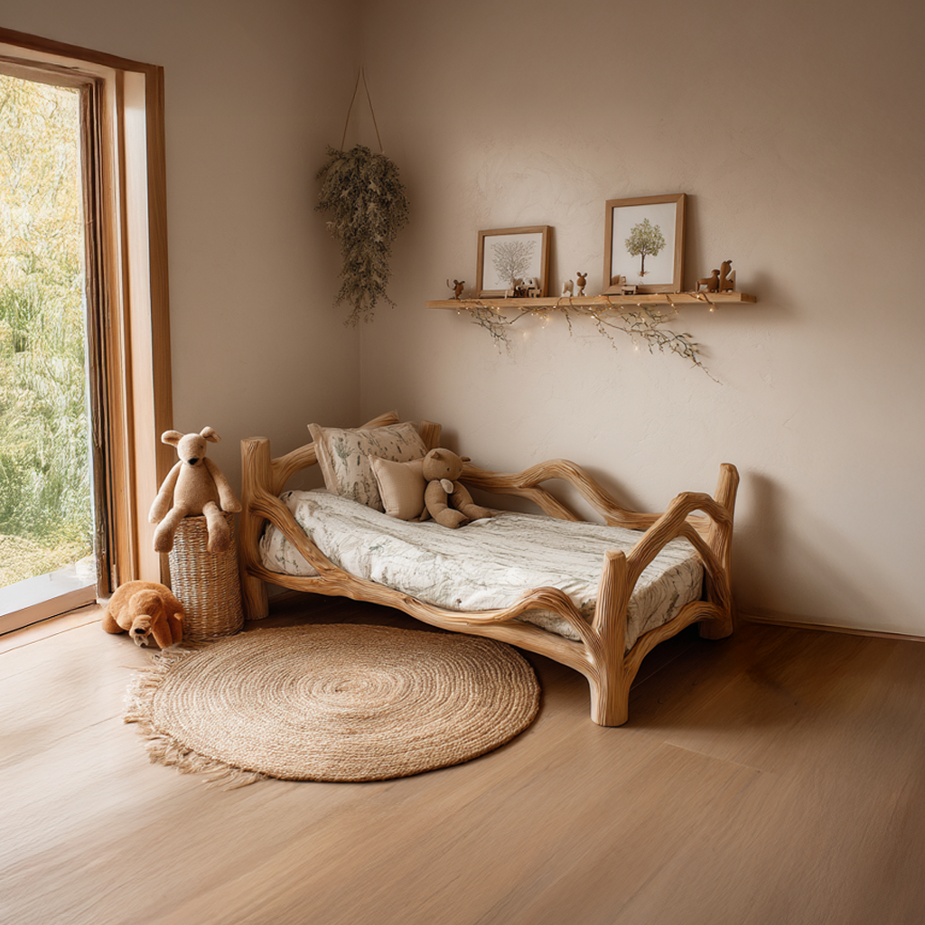 Rustic Kids Bed Nursery Space SINLSAWB049