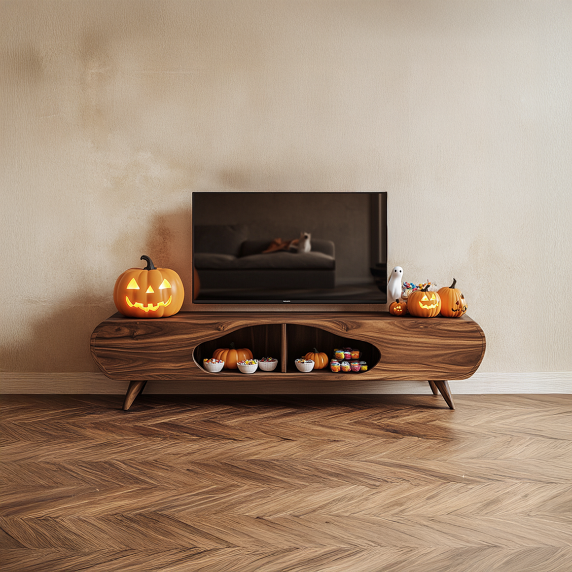 Mid Century Halloween TV Cabinet Modern Living Room Decor SINLSASC228