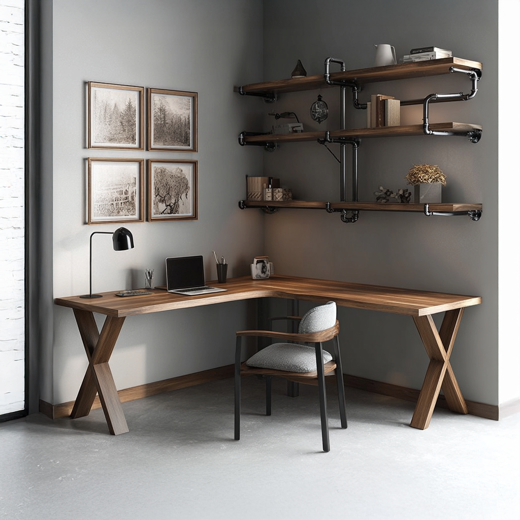 Midcentury Corner Desk Home Office SINLSACS106