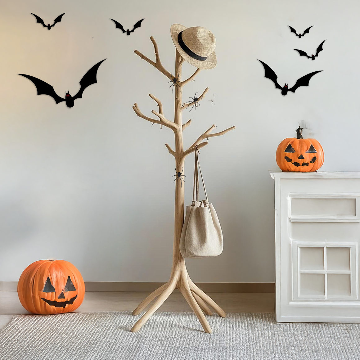 Rustic Halloween Tree Coat Rack Living Room Decor SINLSAHW017