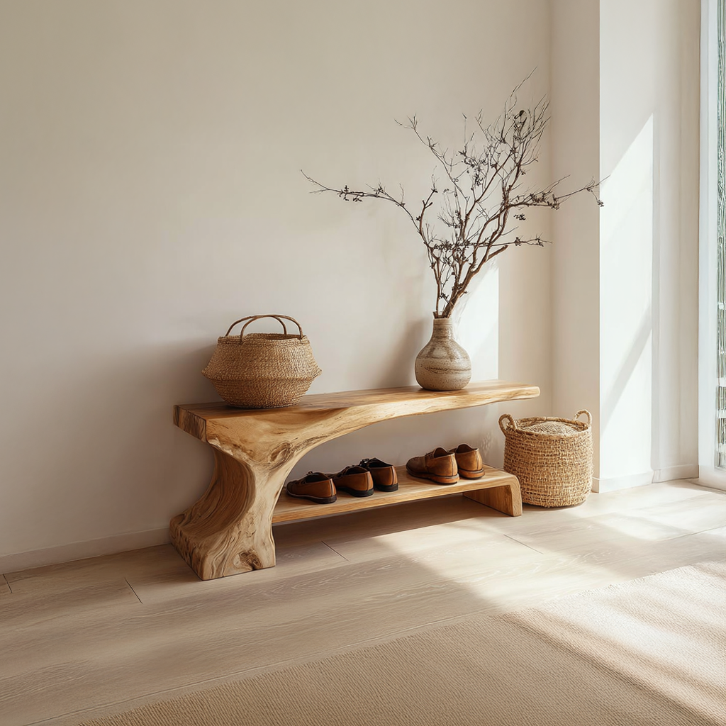 Rustic Entryway Shoe Bench Hallway Living Room SINLSASB033