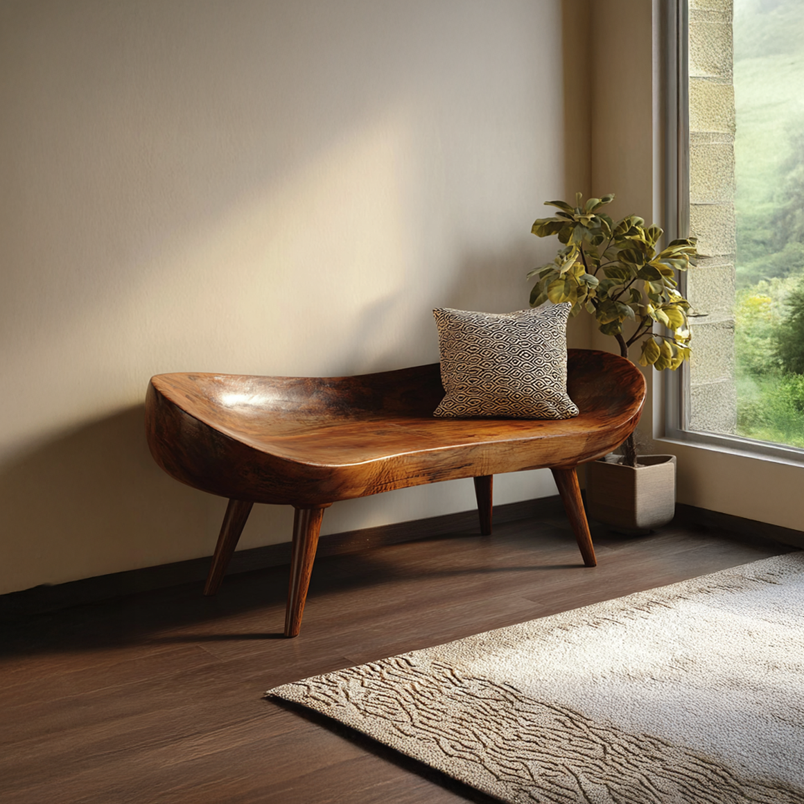 Rustic Wooden Bench Living Room Entryway SINLSARS019