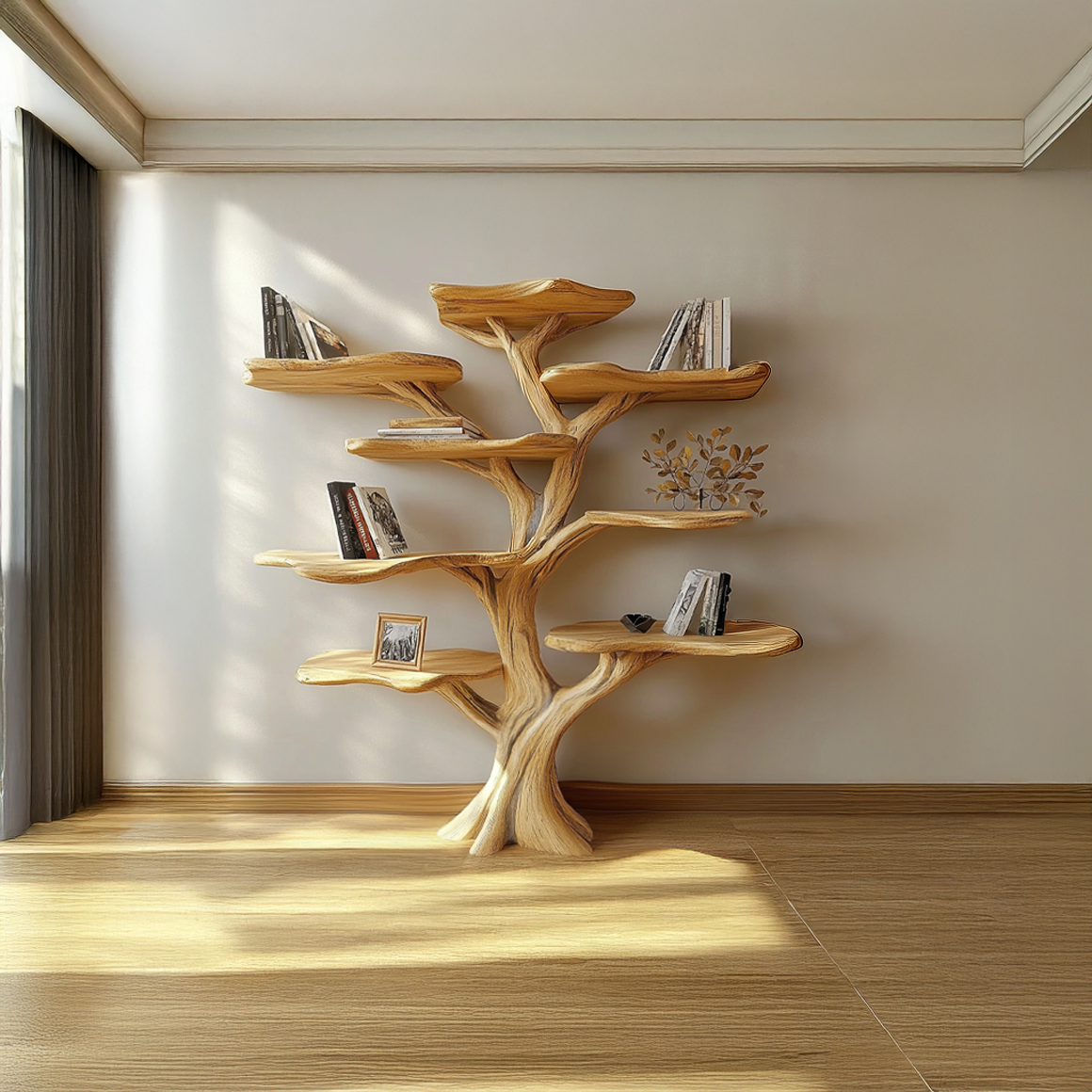 Rustic Artistic Mushroom Tree Bookshelf Home Office Or Living Room SINLSATB454