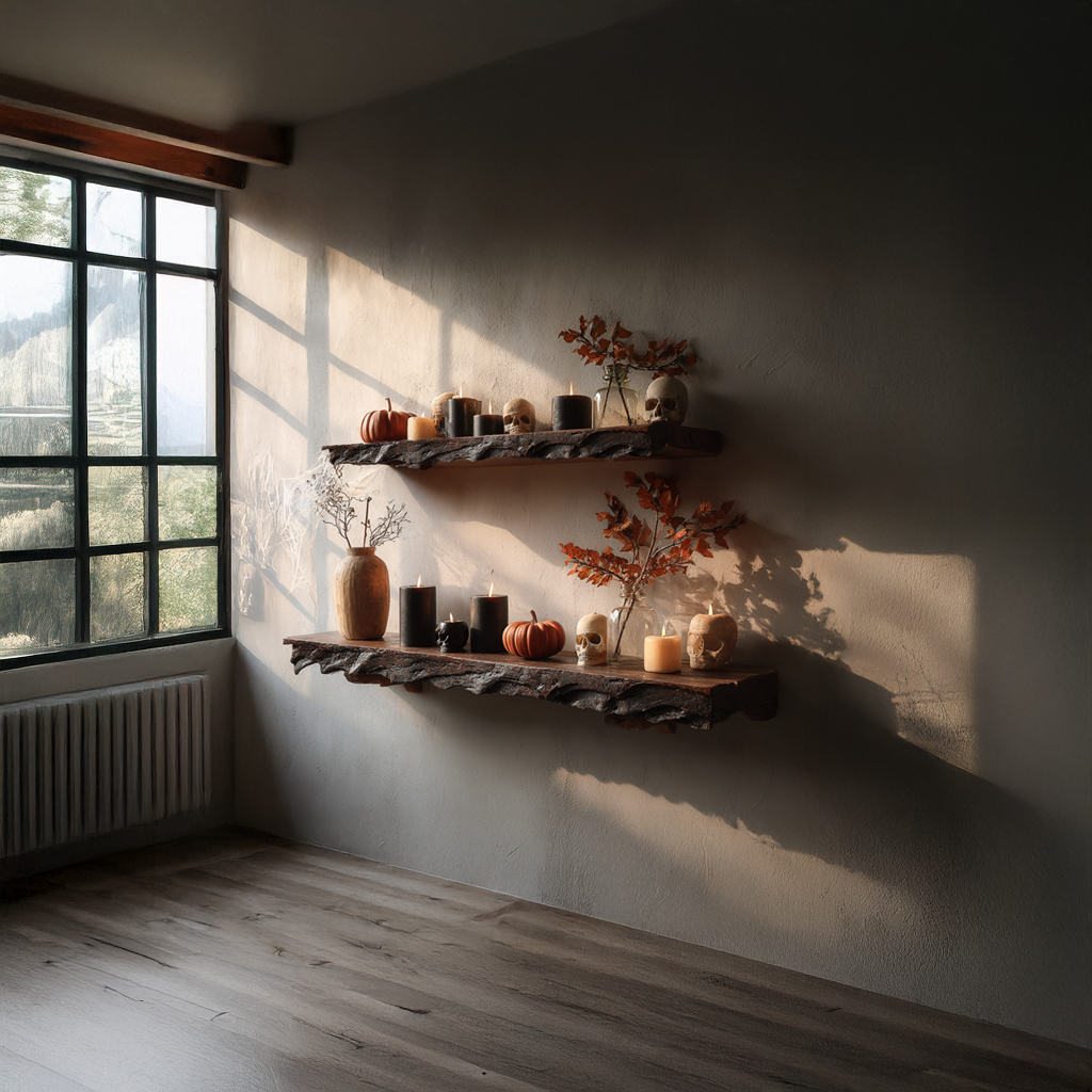 Rustic Floating Shelf Halloween Entryway Hallway SINLSAFL099