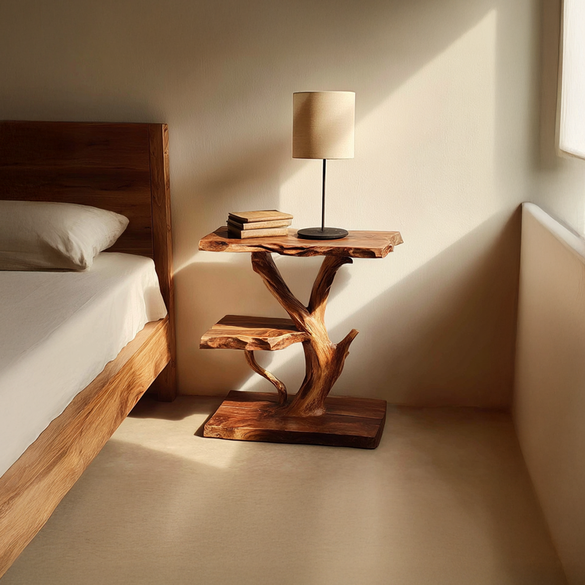 Rustic Tree Bedside Table Bedroom Studio SINLSABT078