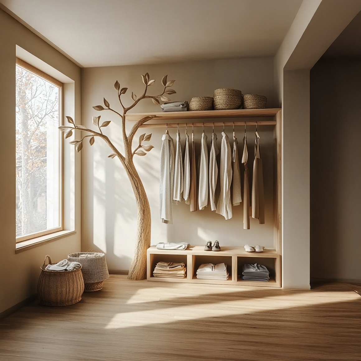 Rustic Tree Coat and Clothing Rack Living Room SINLSATCR036