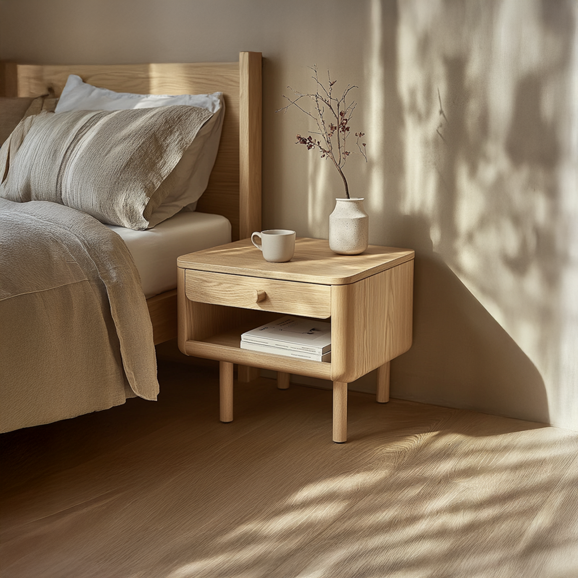 Mid Century Modern Nightstand For Bedroom SINLSABT176