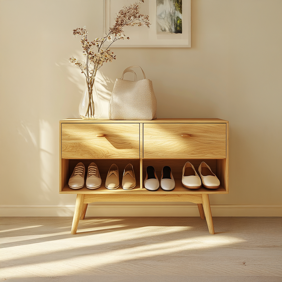 Mid Century Modern Shoe Cabinet Entryway And Bedroom SINLSASB064