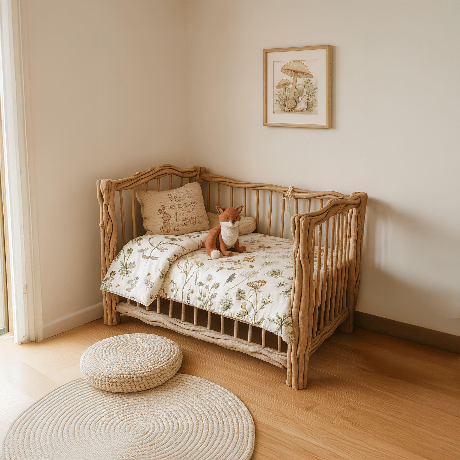 Rustic Kids Wood Bed Nursery Room SINLSAWB034