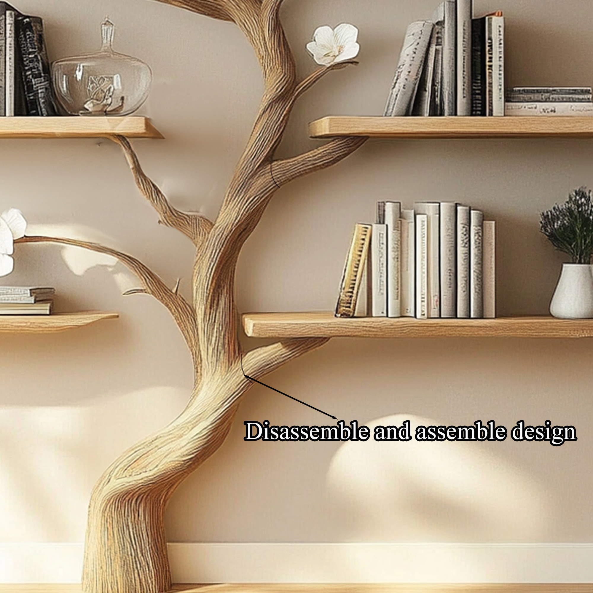 Tree Branch Bookshelve Wooden Handcrafted Natural Gift Handmade SINLTB132