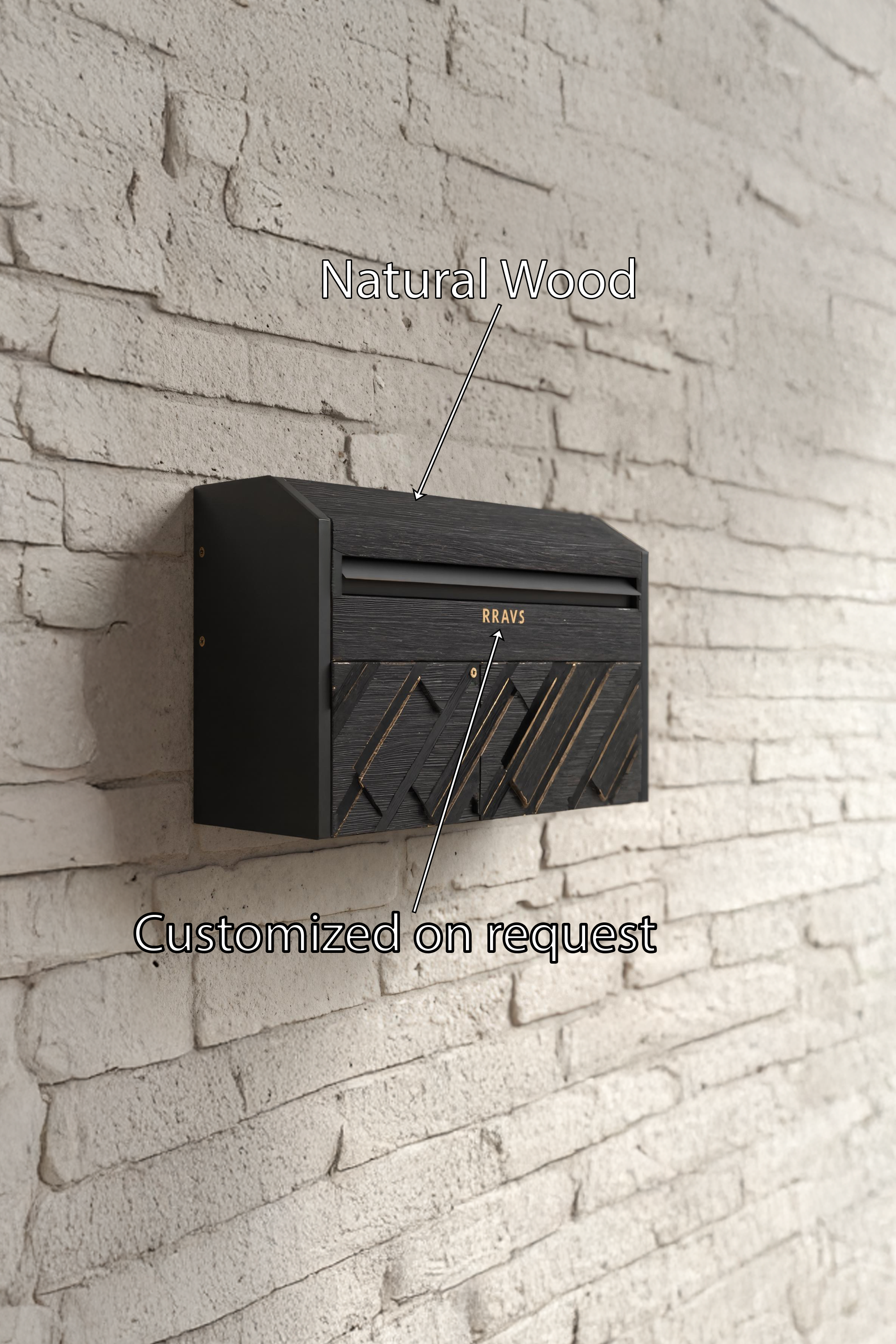 Handcrafted Solid Wood Sculpture Mailbox For Garden Patio Design SILDTTRMB027