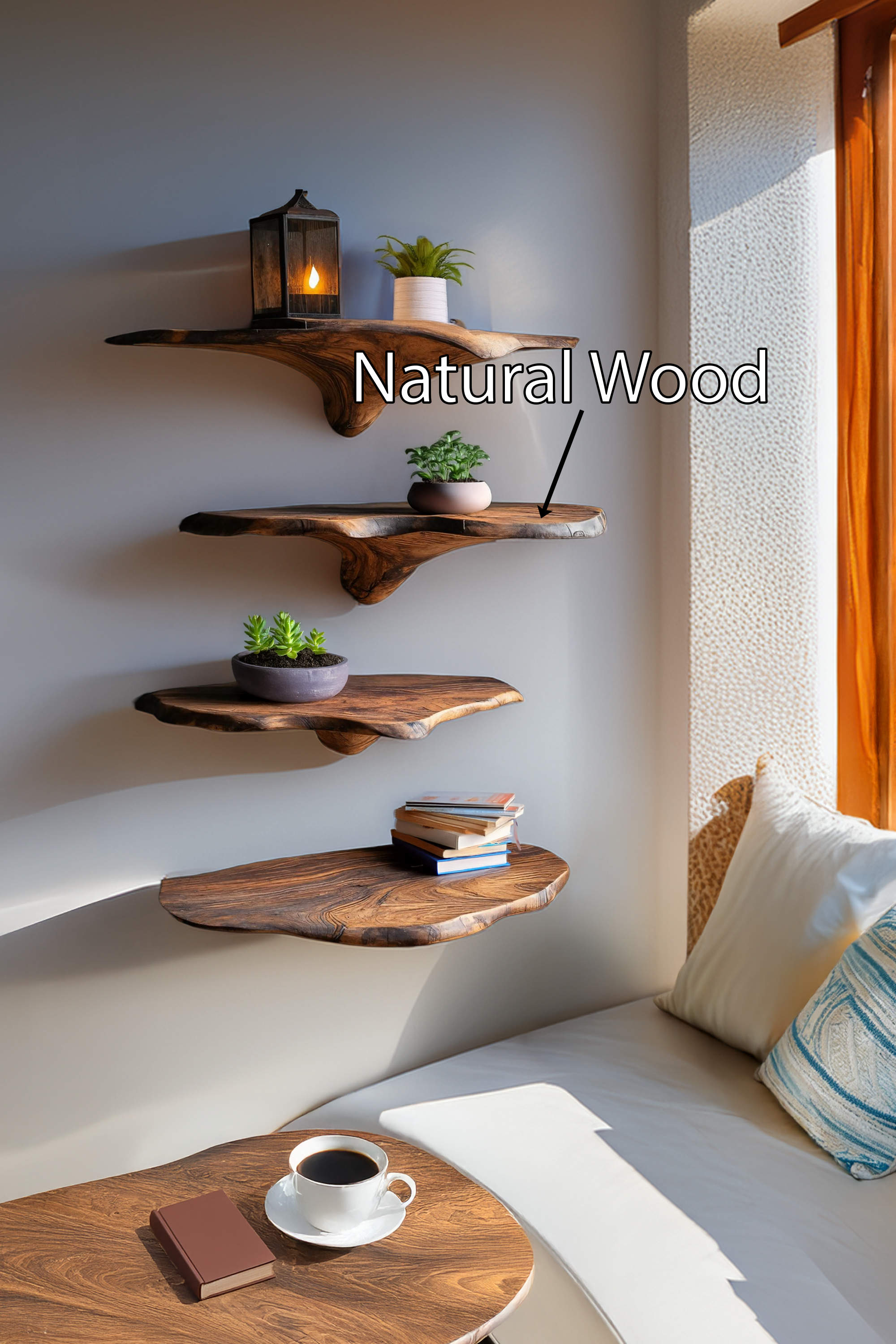 Farmhouse Solid Wood Mushroom Shelf For Bedroom Decoration SILDTTRMR002