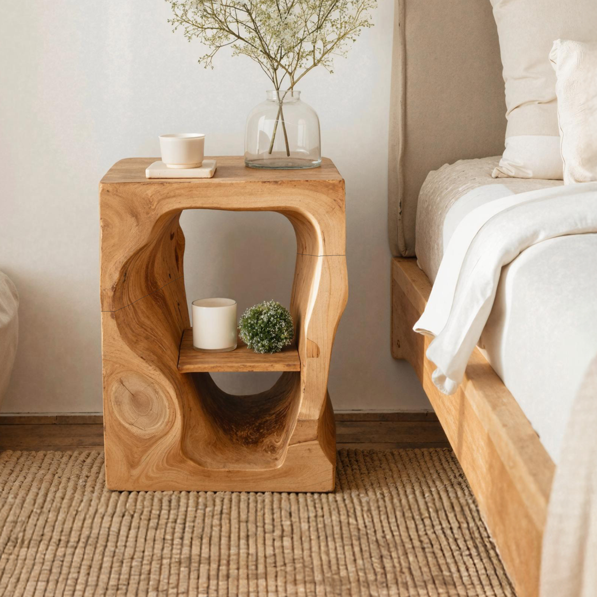 Mid Century Wooden Nightstand For Chic Bedroom Set SILDTNS033