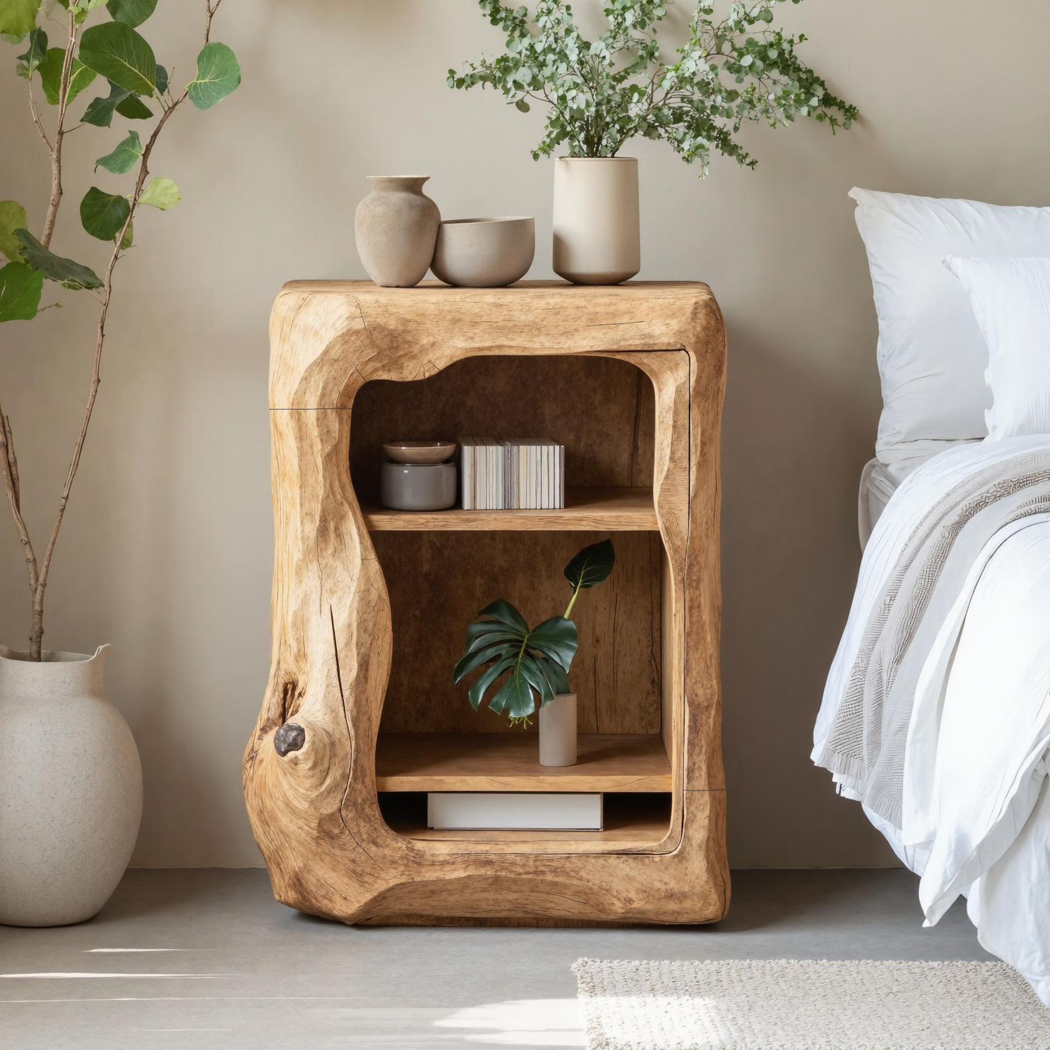 Rustic Wooden Nightstand Bedroom Furniture Essential SILDTNS032