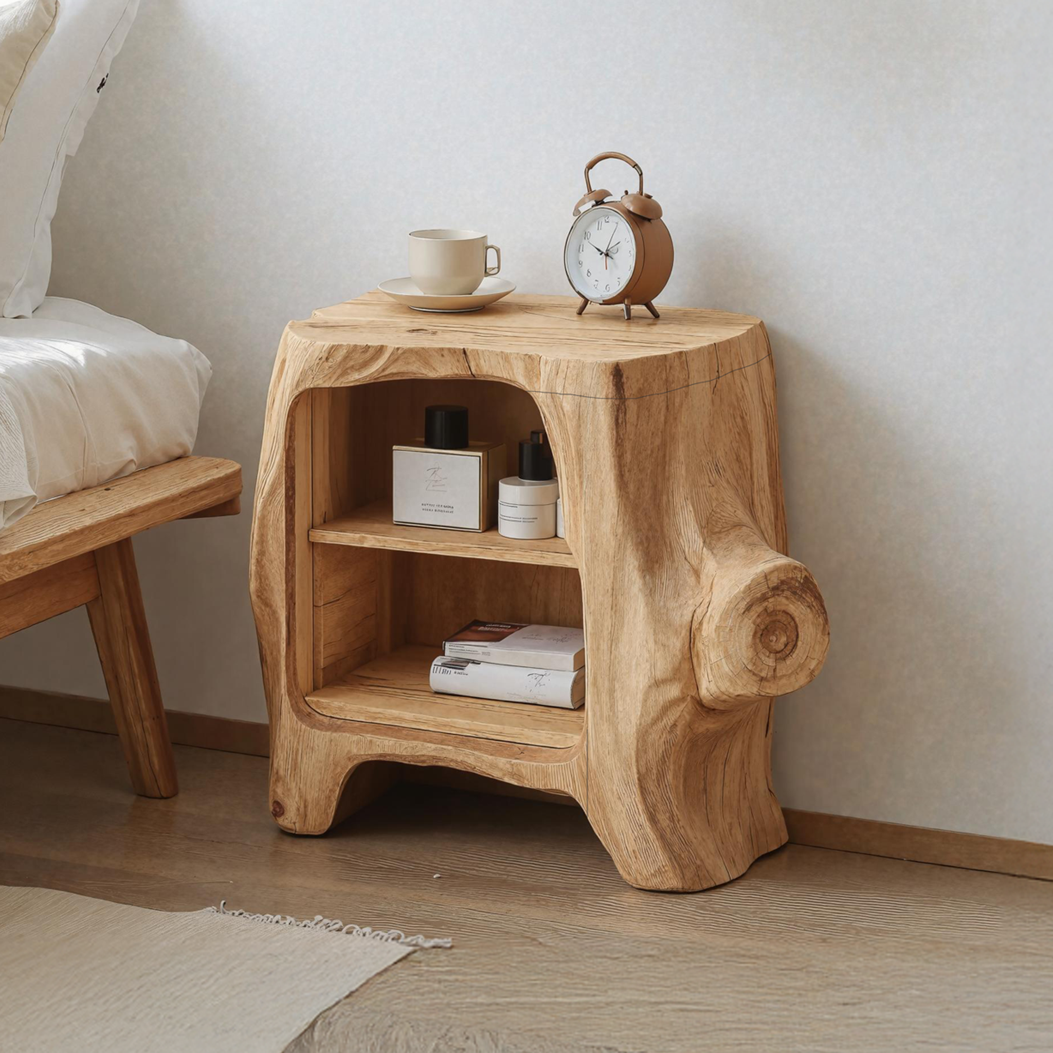 Handcrafted Wooden Nightstand For Unique Bedroom Appeal SILDTNS027