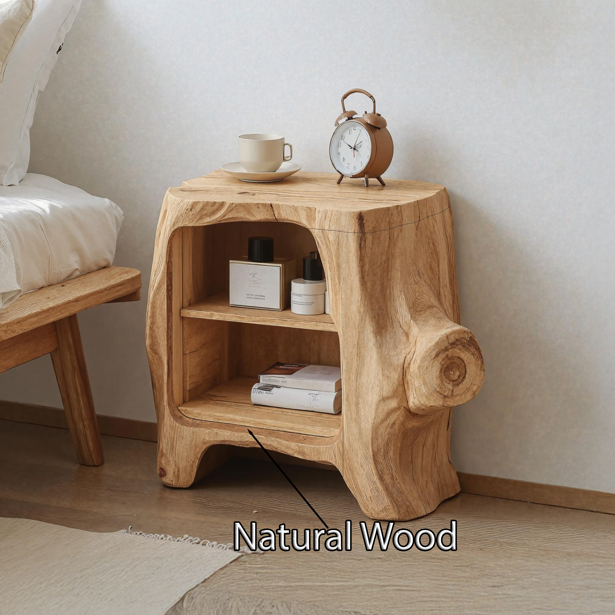 Handcrafted Wooden Nightstand For Unique Bedroom Appeal SILDTNS027
