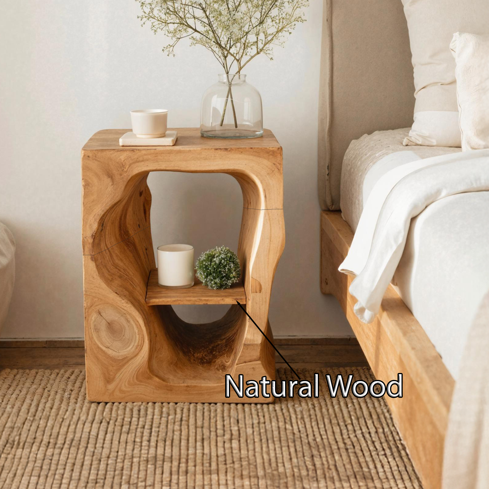 Mid Century Wooden Nightstand For Chic Bedroom Set SILDTNS033