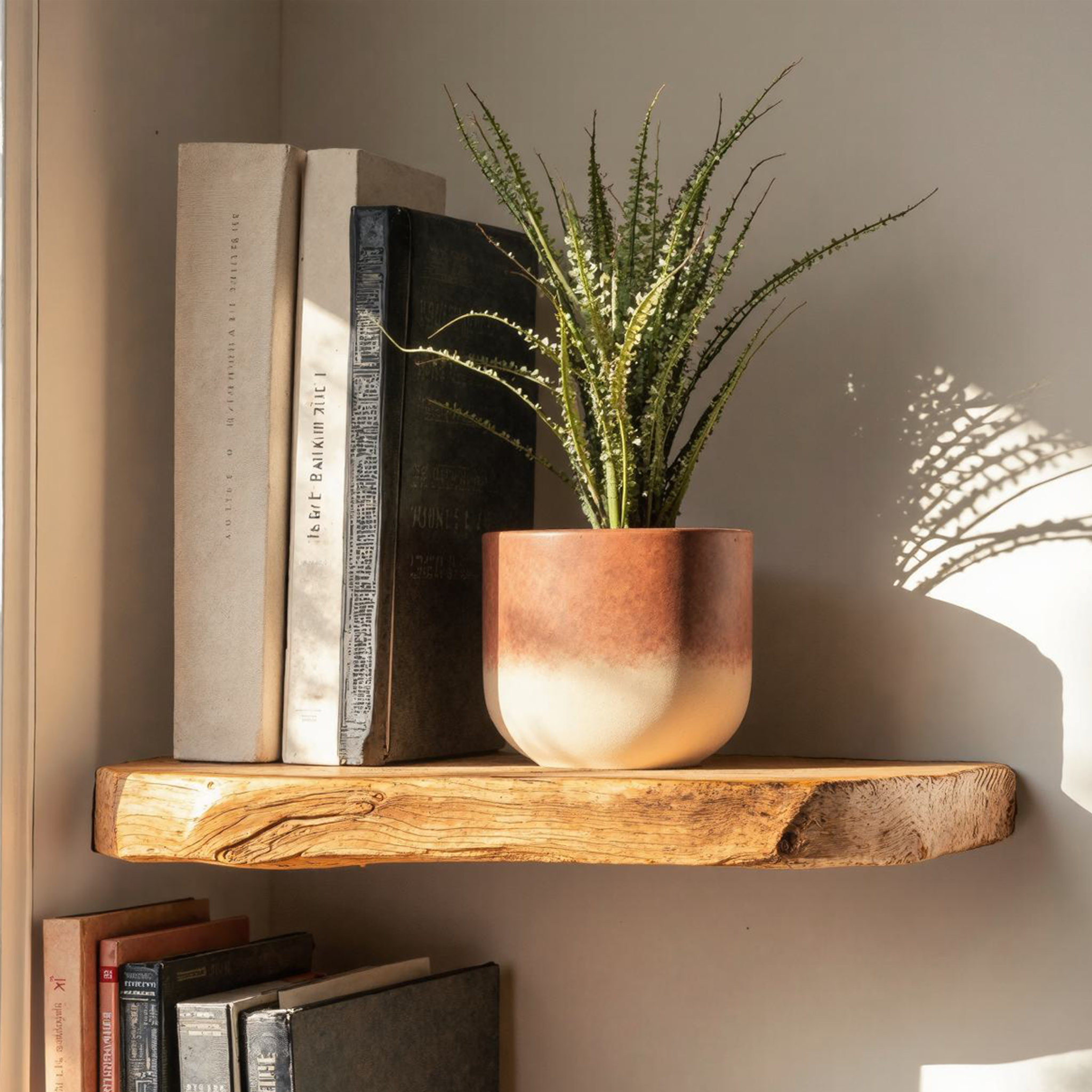 Rustic Wooden Floating Corner Shelves For Dining Room SILDTCN048