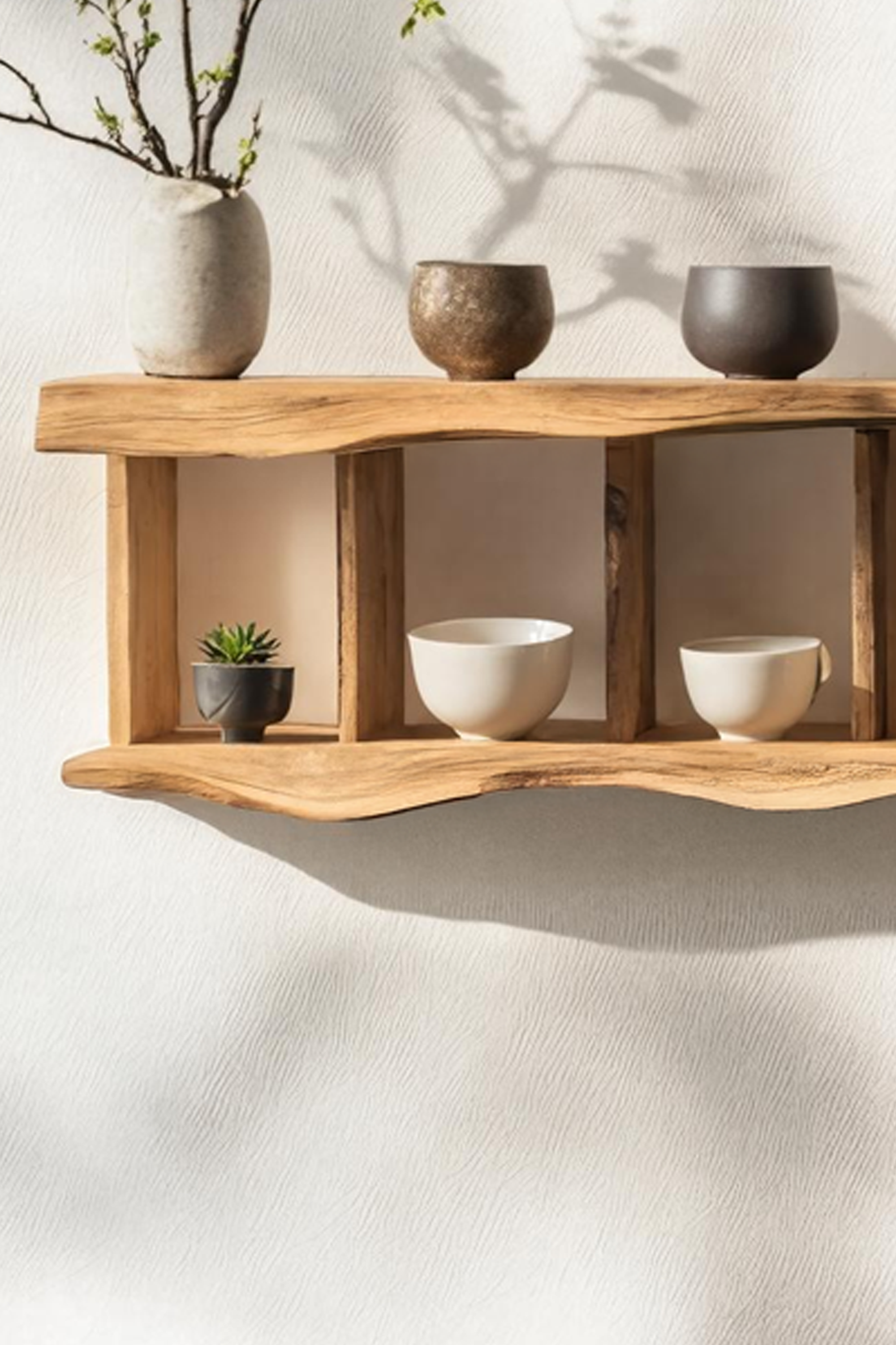 Solid Wood Bookshelf In Rustic Style For Bedroom Decor SILDTTNWMS023
