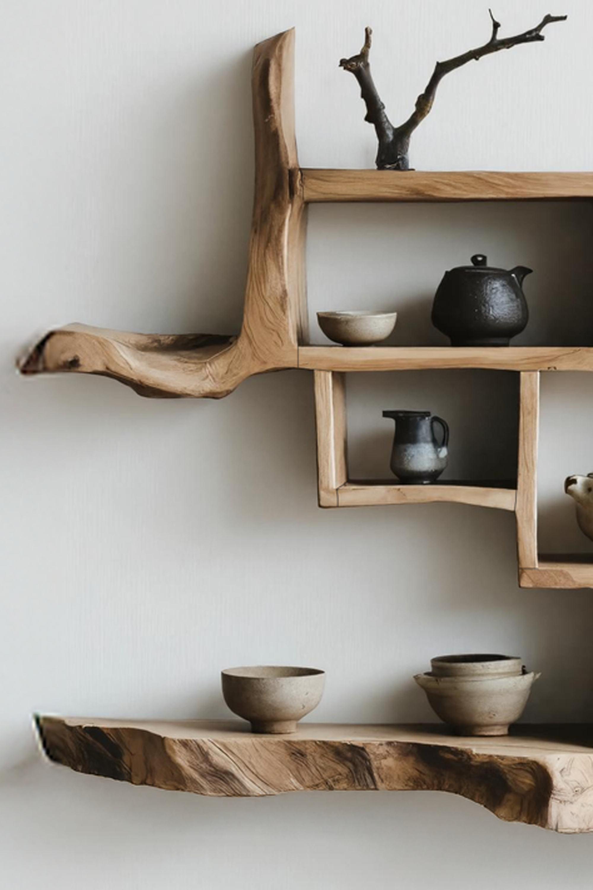 Mid Century Live Edge Floating Shelf For Bedroom Decor SILDTTNWMS009