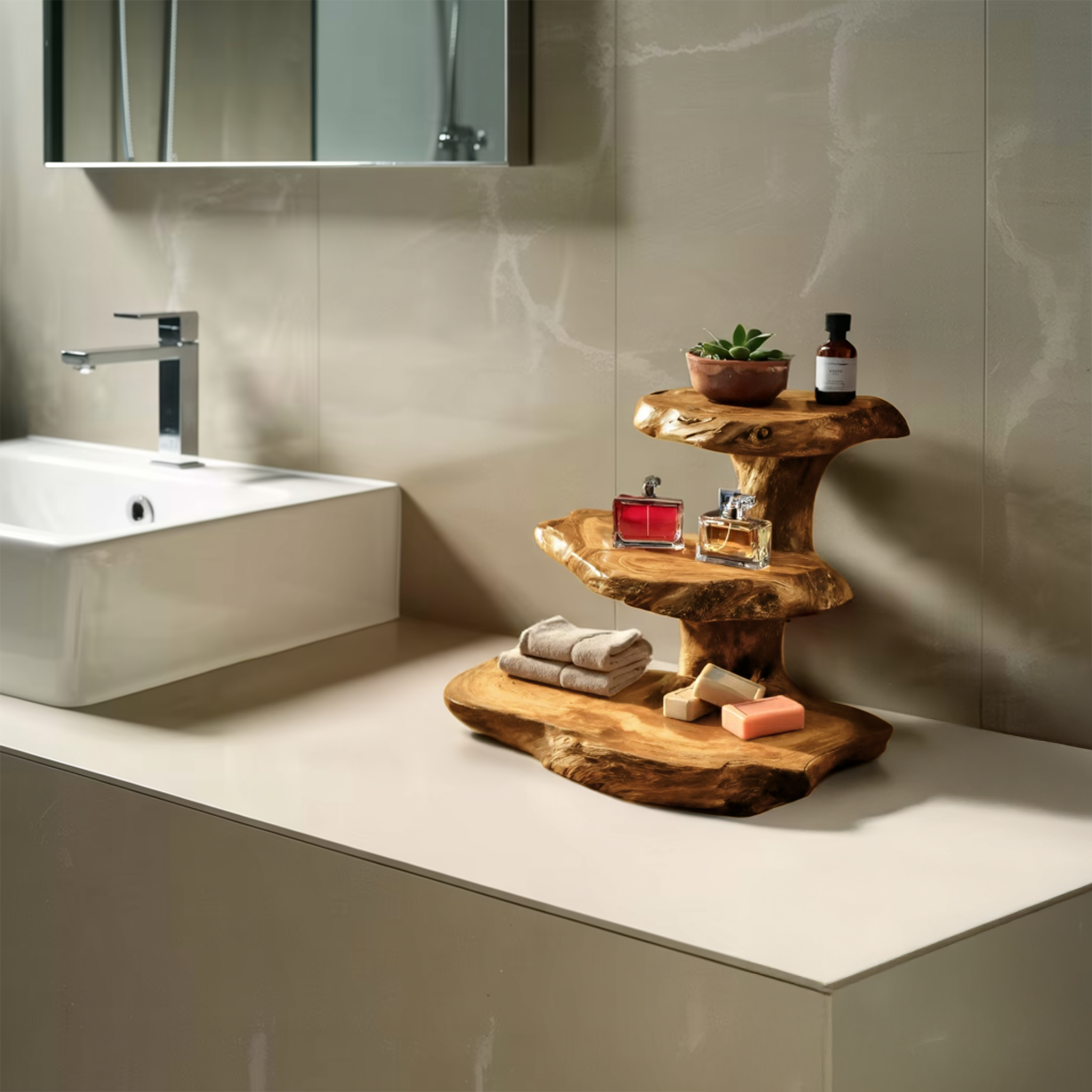 Rustic Bathroom Shelf Nature Inspired For Bathroom SITHTTBAS024
