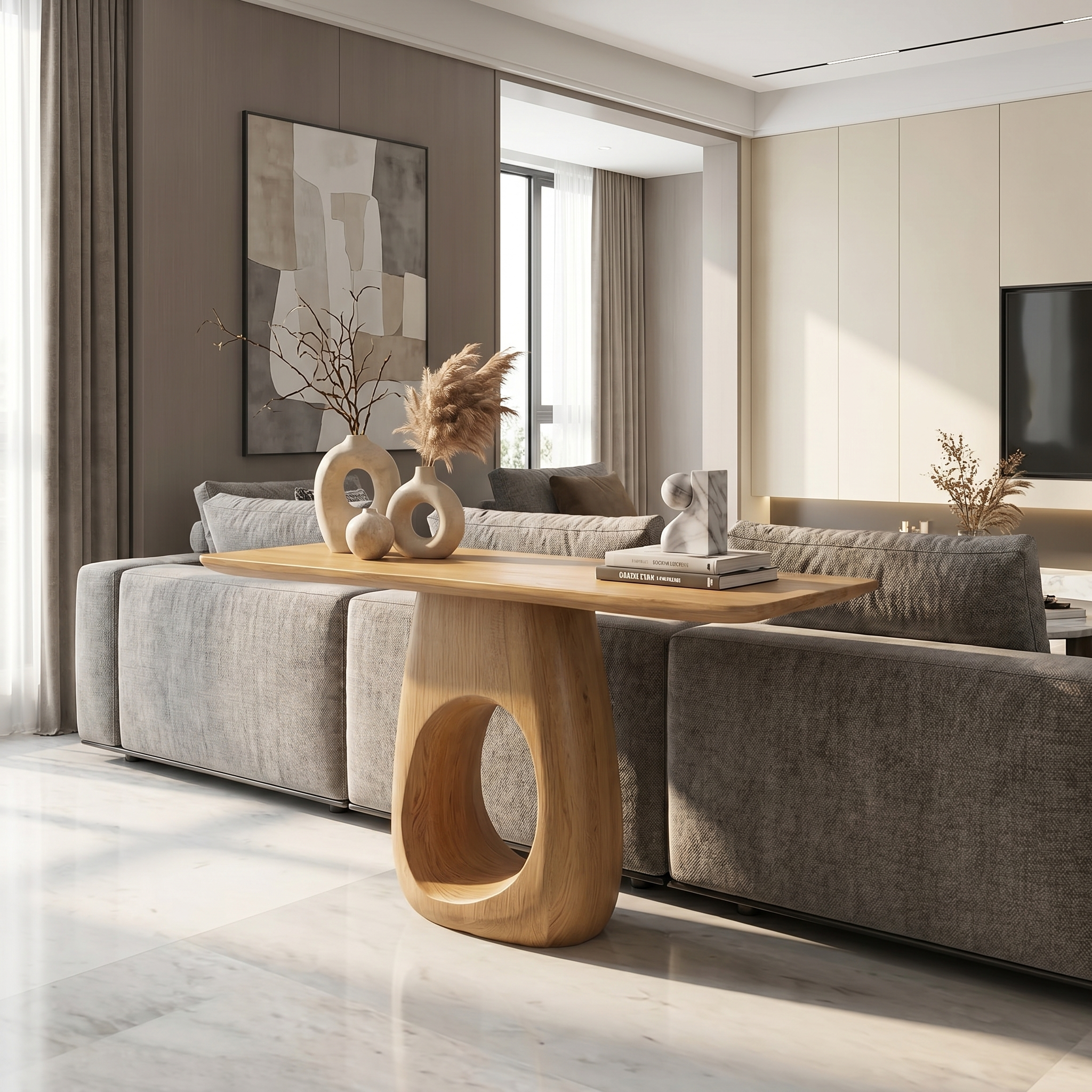 Artisan Organic Console Table Living Room And Hallway SINLSACS427