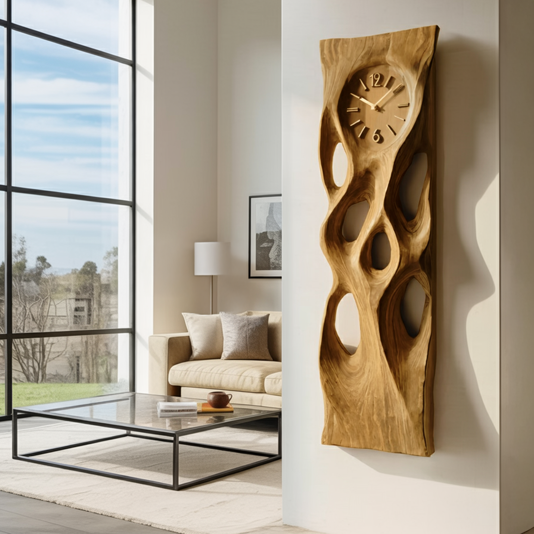 Modern Wall Clock Vertical Design For Living Room SITHHNWAC002