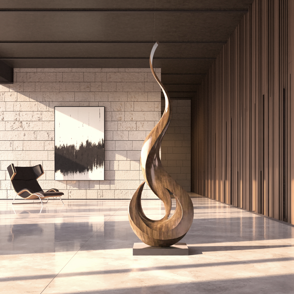 Mid Century Large Wooden Sculpture For Outdoor Art Decor SILDTTNAS009